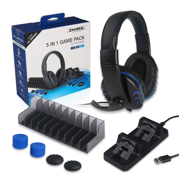 DOBE Game Pack 5 в 1 для PS4 (TP4-18101)_2 Набор аксессуаров для PS4 DOBE (TP4-18101) Game Pack 5 in 1