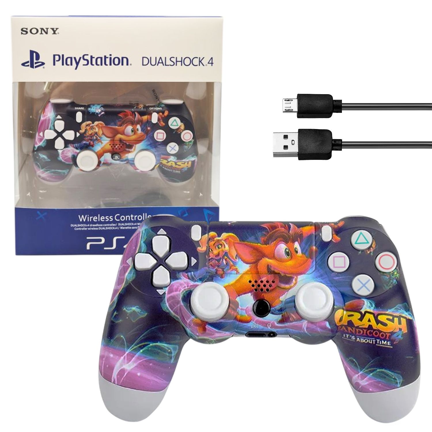 DS4_Crash_Bandicoot_2 Геймпад PS4 DualShock 4 V2 Crash Bandicoot 4 Custom